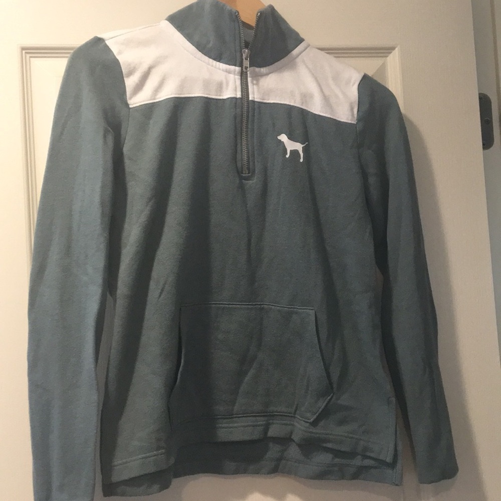 vs pink half zip sweatshirt